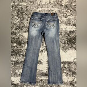 Wallflower Embroidered Low Rise Bootcut Jeans